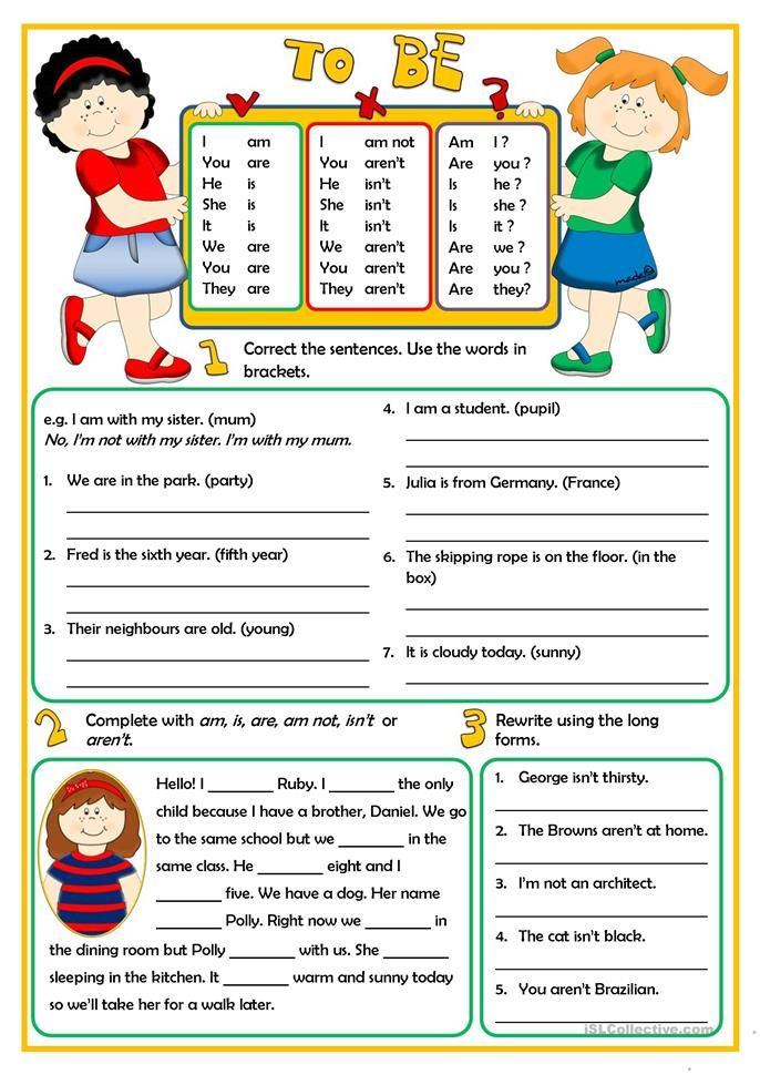 21 Verb To Be Worksheets Activities Kindergarten